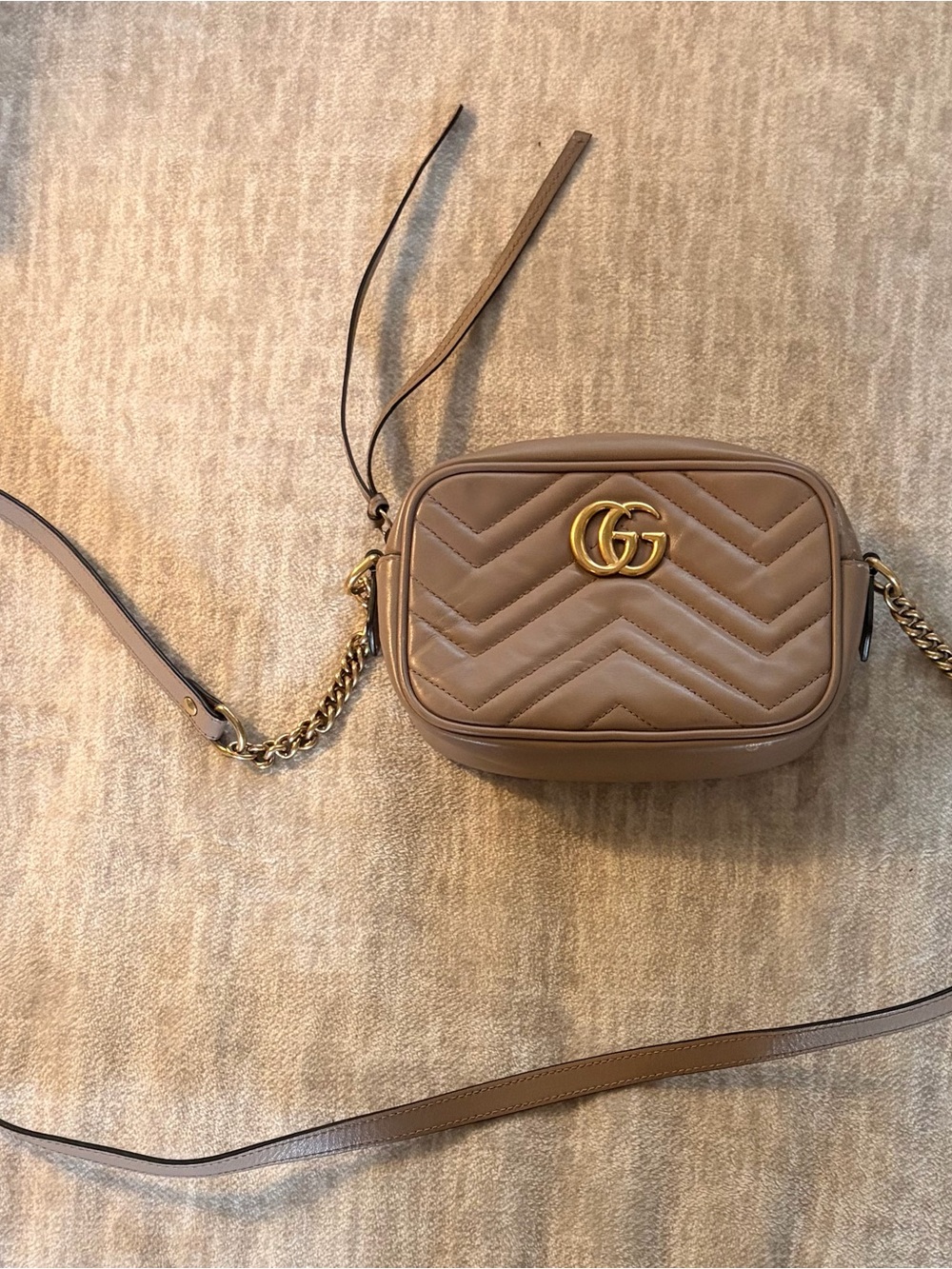 Gucci Quilted Leather Crossbody Bag with Gold GG